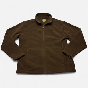 Bass Pro Shops Brown Full Zip Fleece Jacket Large Outdoor